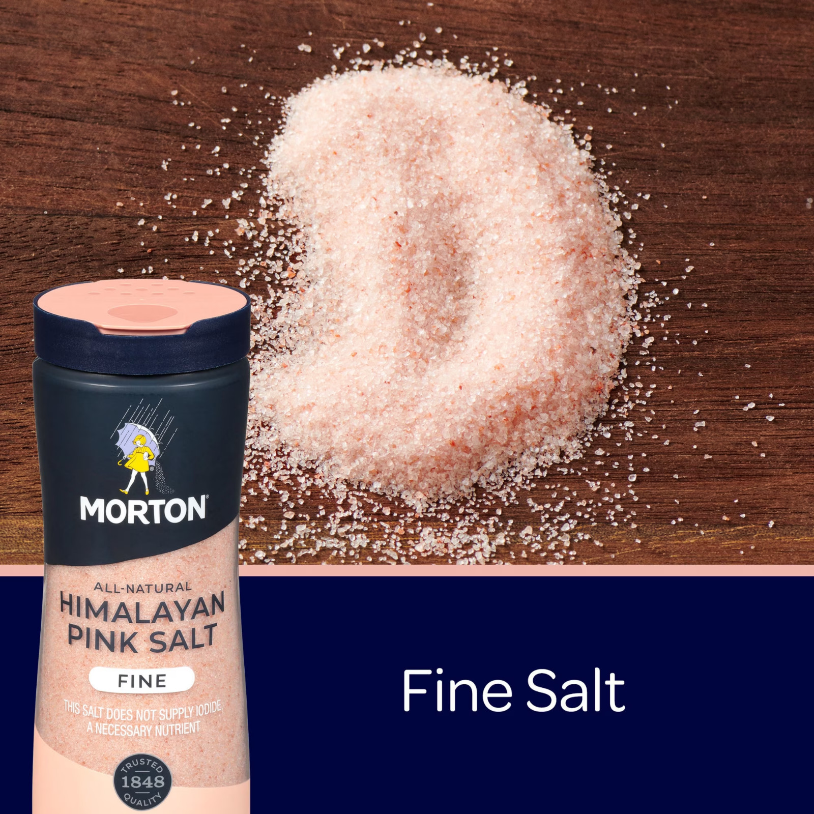 Morton All-Natural Fine Himalayan Pink Salt, 17.6 oz