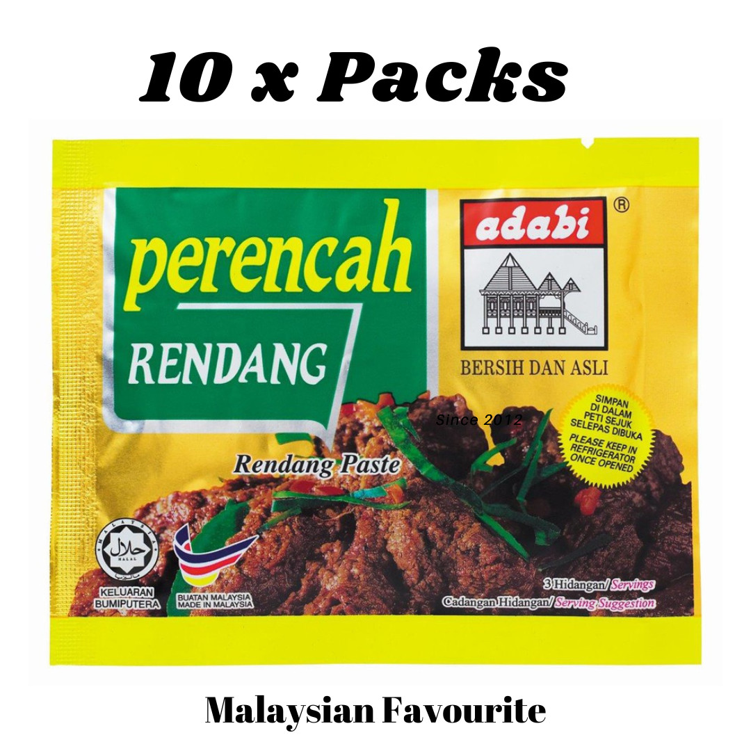 10xADABI Perencah Rendang Traditional Paste 120g, Rendang is Popular in Malaysia