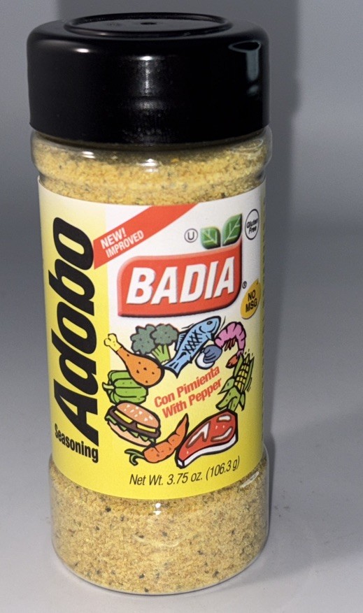 NEW-Badia Adobo W PEPPER seasoning/Meat/Chicken/Seafood/Vegetabe NO MSG 3.75oz
