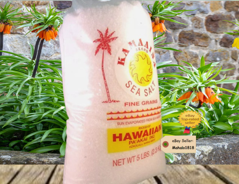 Hawaiian Pa’aikai Inc. Kama’aina Brand Sea Salt Medium / Fine Grains 5 Pound Bag