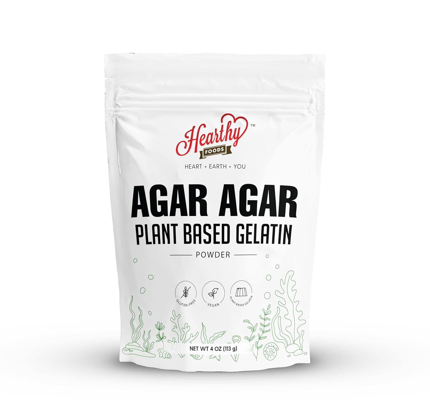 Agar Agar Powder – Vegan Gelatin Substitute, 4Oz, Halal Certified