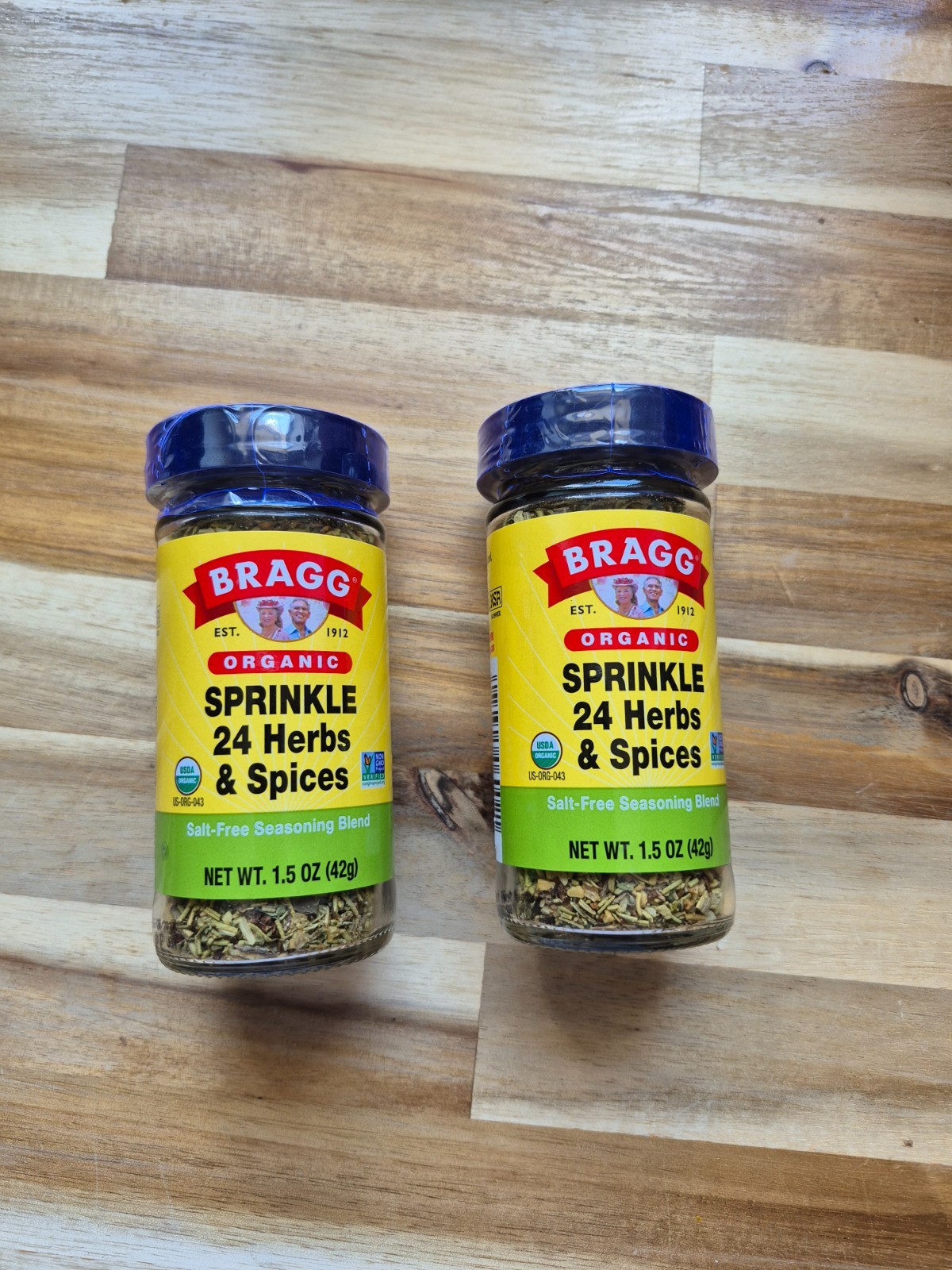Bragg Organic Sprinkle 24 Herbs & Spices, Salt-Free Seasoning 1.5 oz (2Pack)