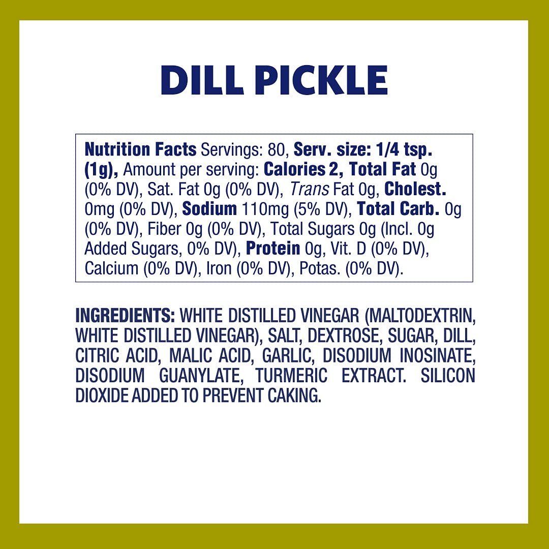 Dill Pickle Seasoning 285 Ounce Pack Flavorful Seasoning For Popcorn Pasta Salad