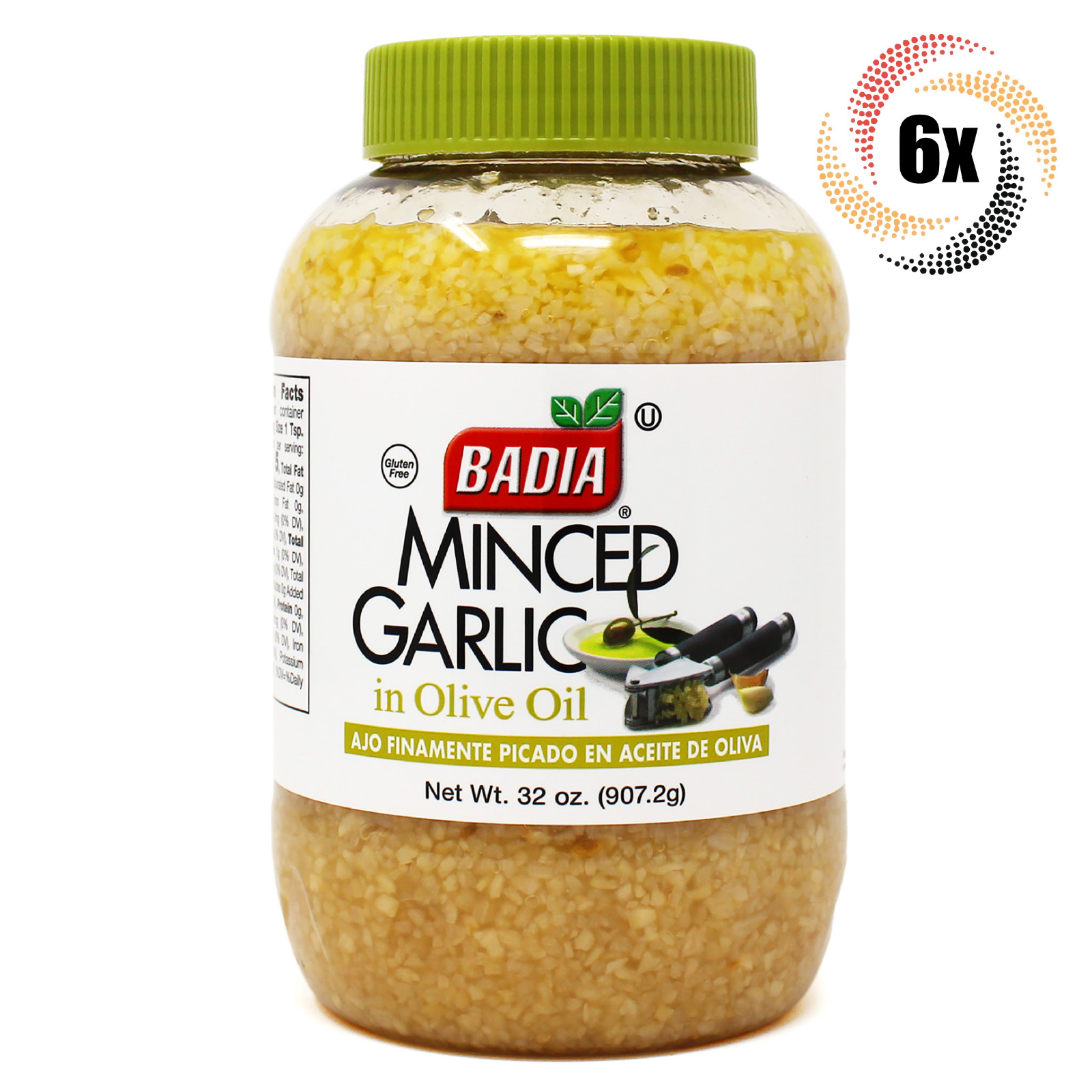 6x Jars Badia Minced Garlic In Olive Oil | 32oz | Gluten Free & Sodium Free