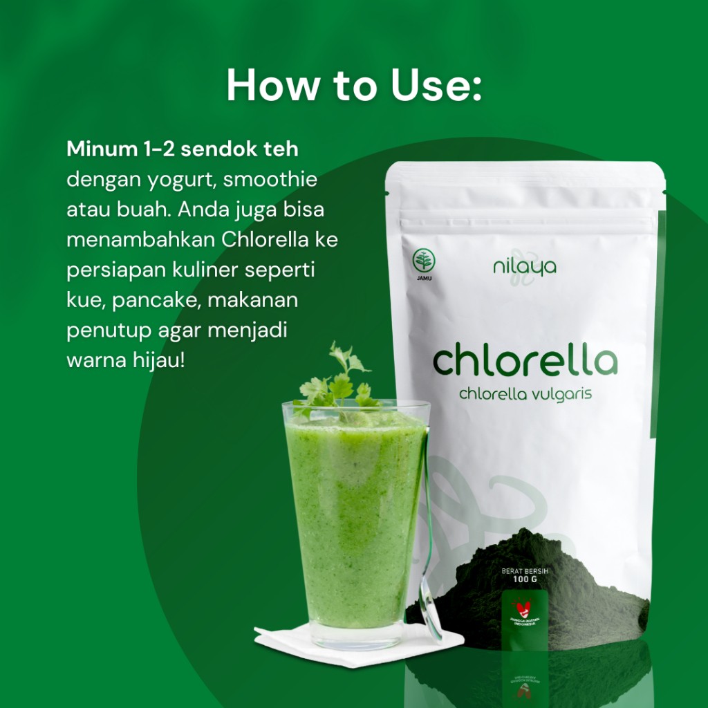 Chlorella Organic Powder 100g, smoothie mix, drink blend, plant-based, aroma