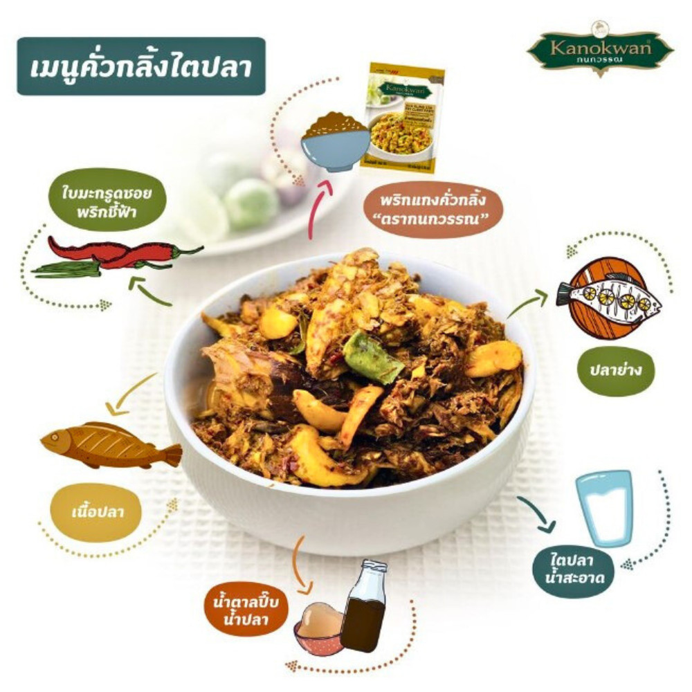 Kanokwan Curry Paste Kua Kling Stir Fry Traditional Thai Food Seasoning Spicy x6