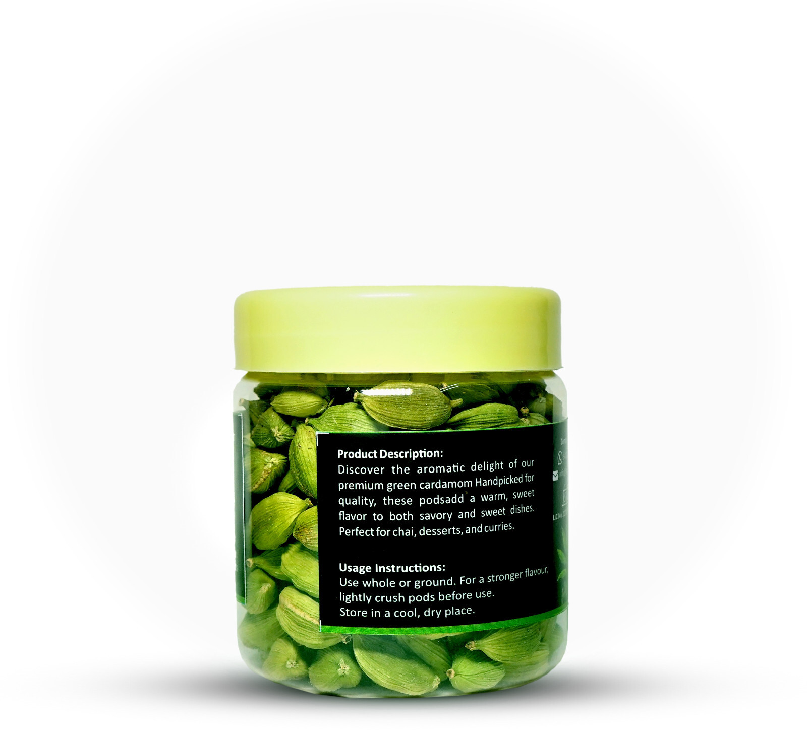 Organic 7-8 MM Green Cardamom Pods-Handpicked from Kerala, India – Fresh & Aroma