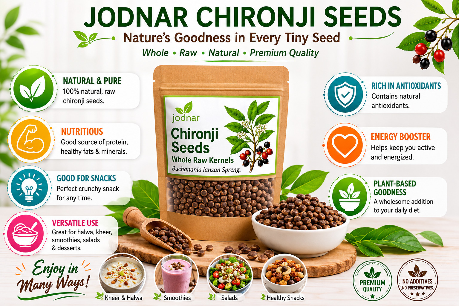 Chironji Seeds 100% Natural Whole Raw Kernels Charoli Chirongi Cooking