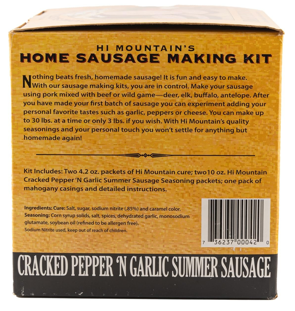 Summer Sausage Seasoning Kit | CRACKED PEPPER ‘N GARLIC | Includes 10 Casings, S