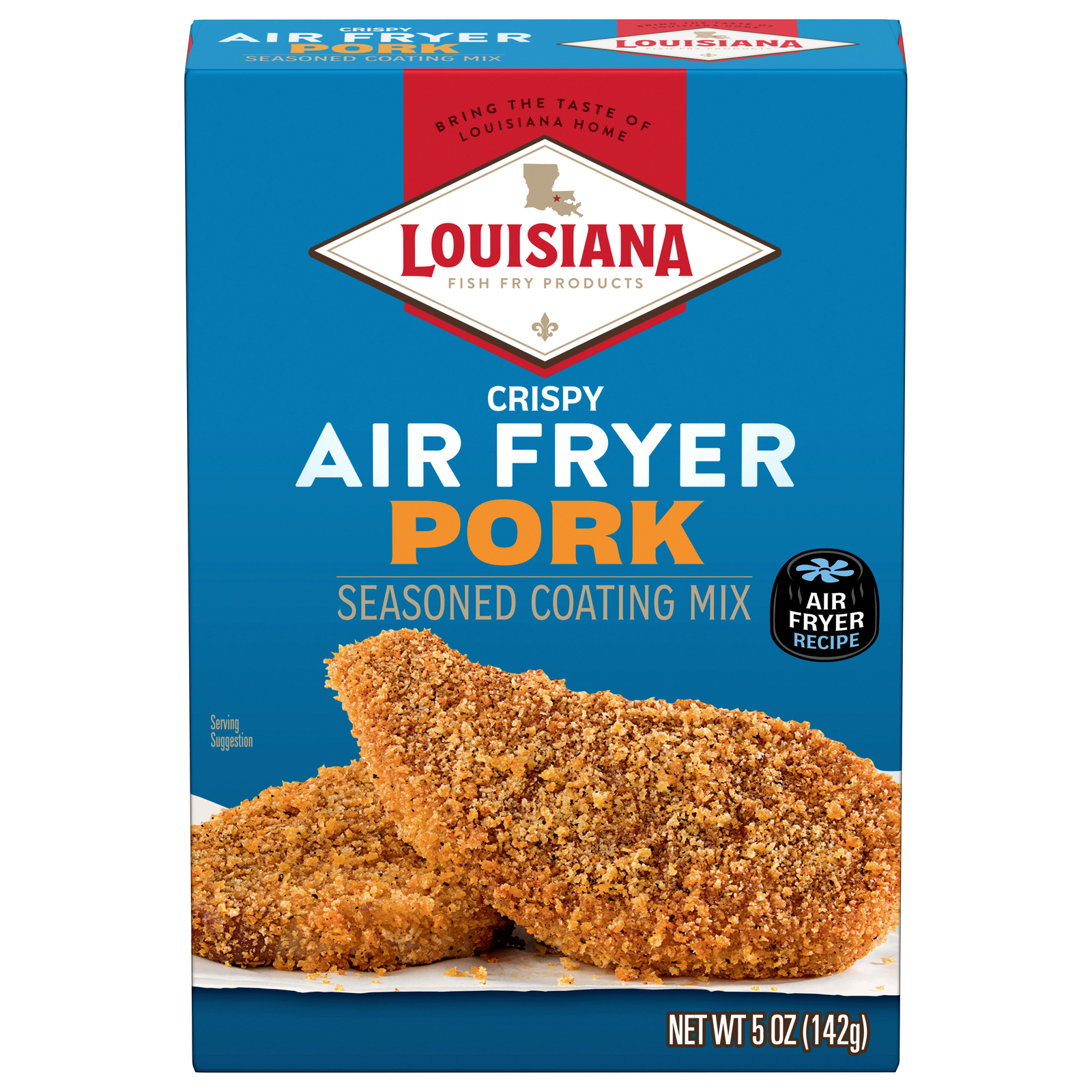 Louisiana Fish Fry Mix Air Fry Pork Coating 5 oz (Pack of 6)