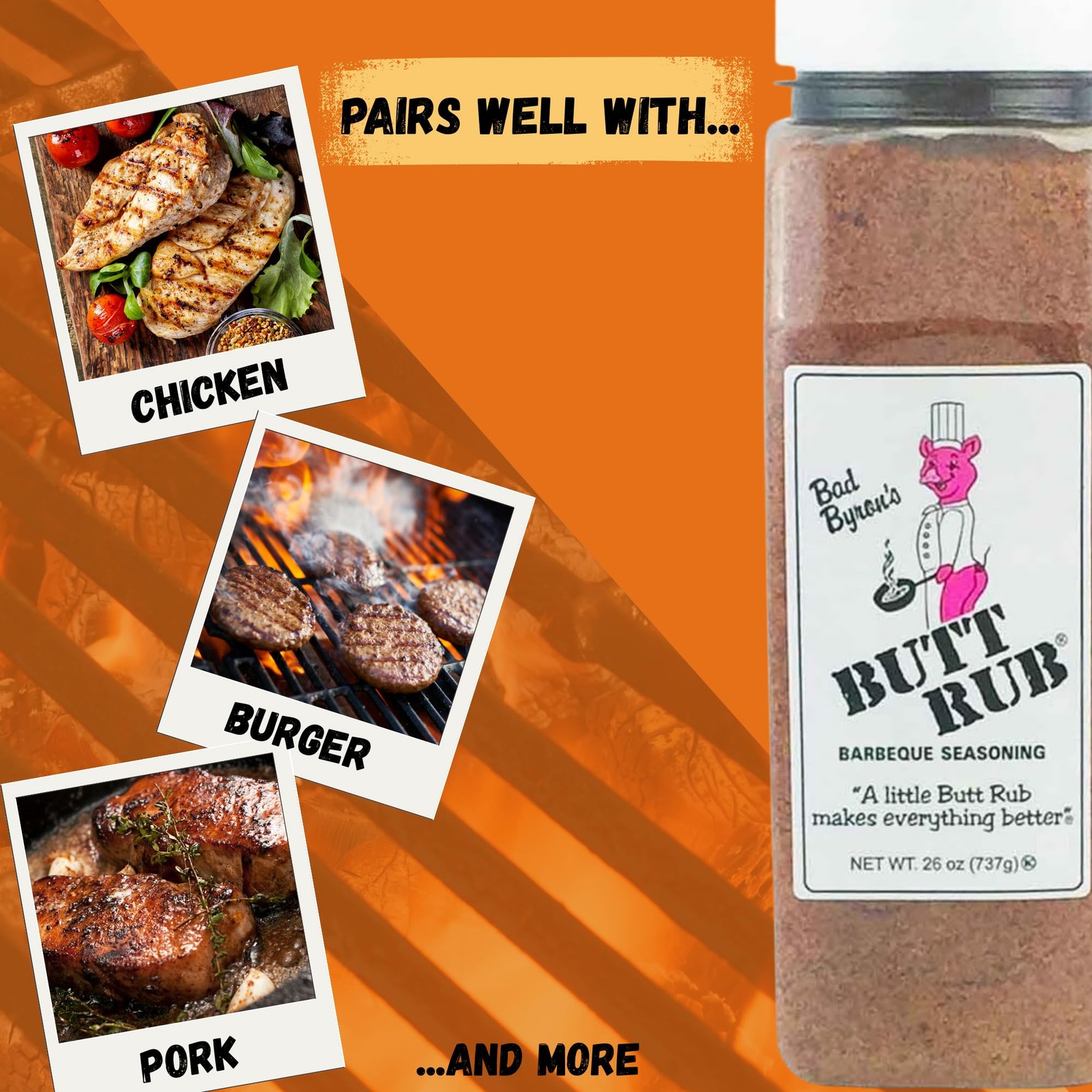 Bad Byron’s Butt Rub BBQ Seasoning Barbecue Rub 26 oz