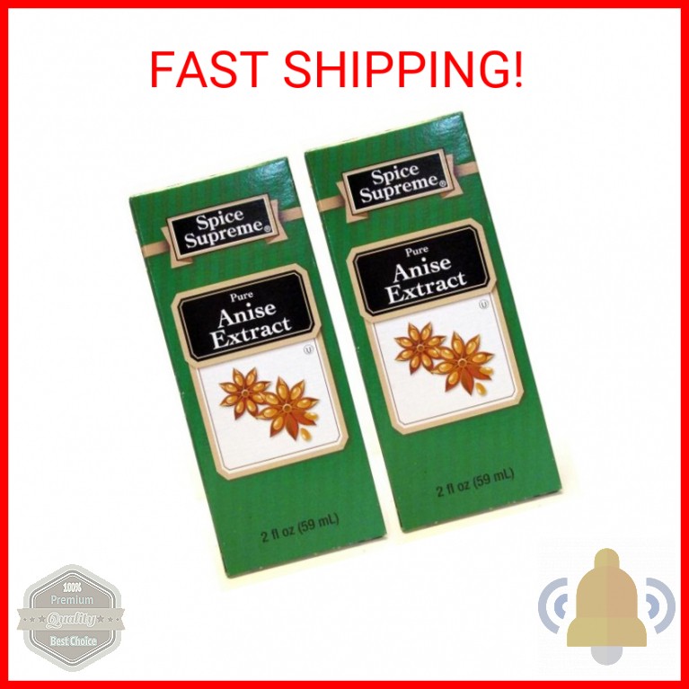 Spice Supreme Flavorings: Pure Anise Extract (Pack of 2) 2 oz Size
