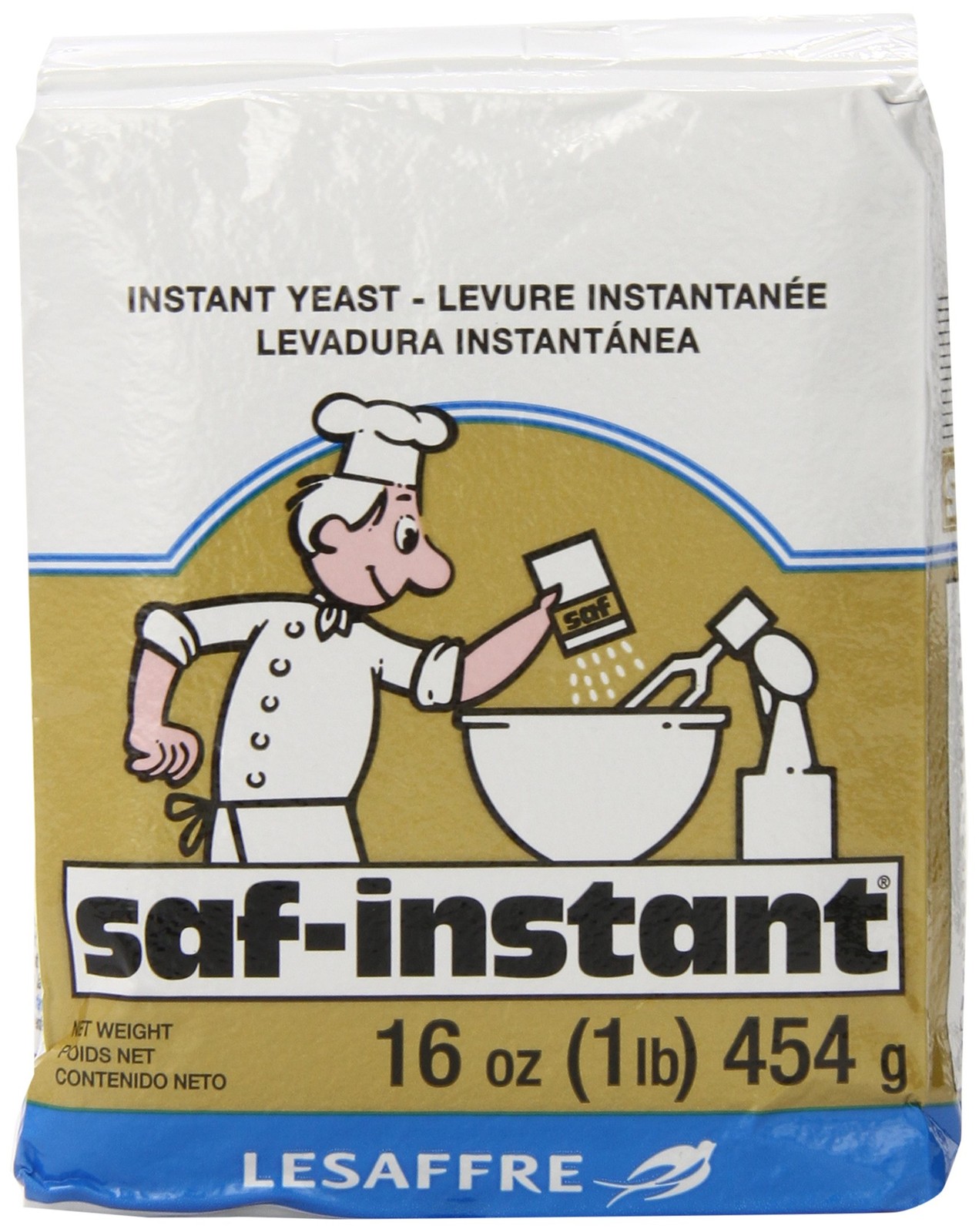 LeSaffre Saf-Instant Yeast, Gold, 1 Pound 16 ounce (Pack of 1), gold