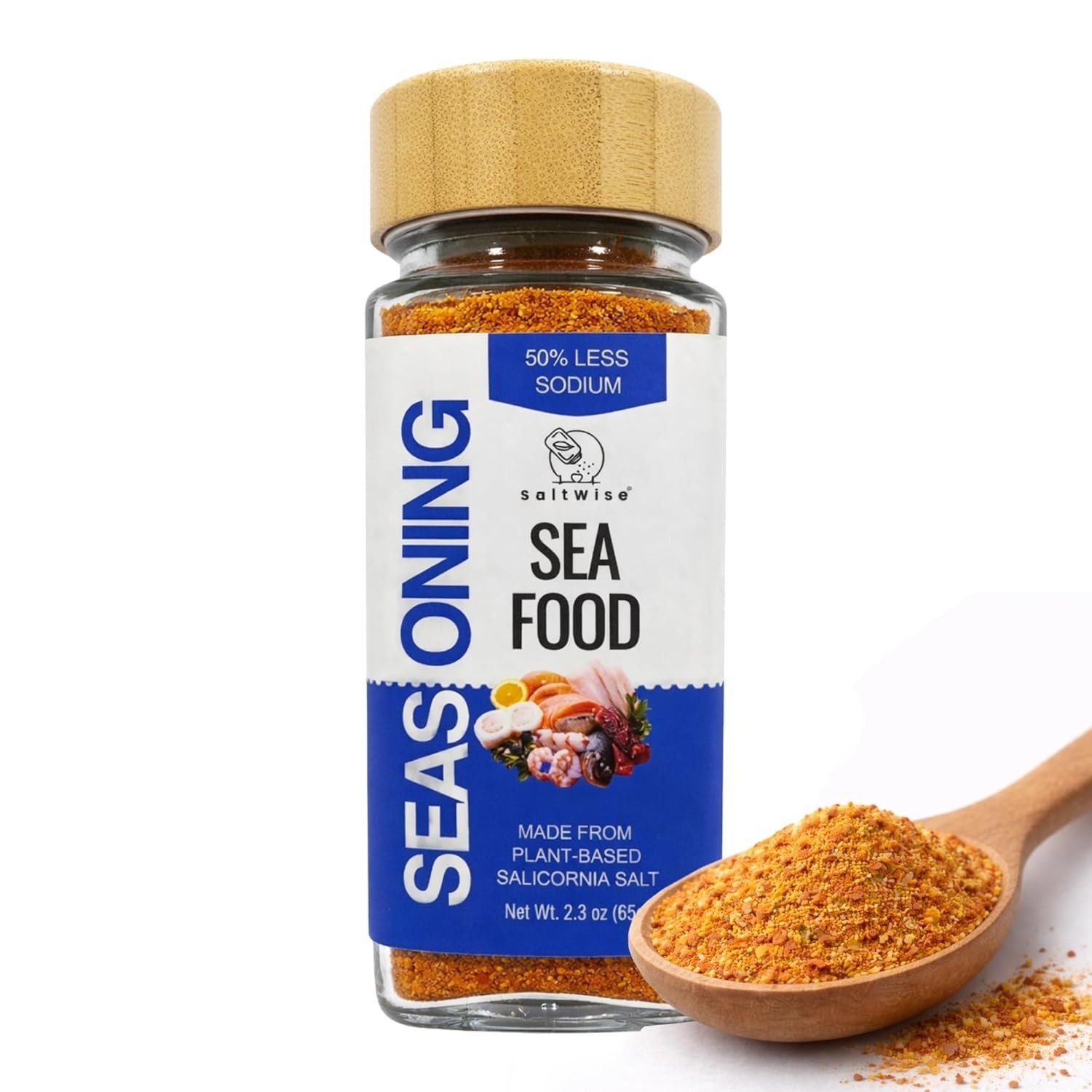SaltWise Low Sodium Seafood Seasoning – Plant-Based Salicornia Salt, No MSG