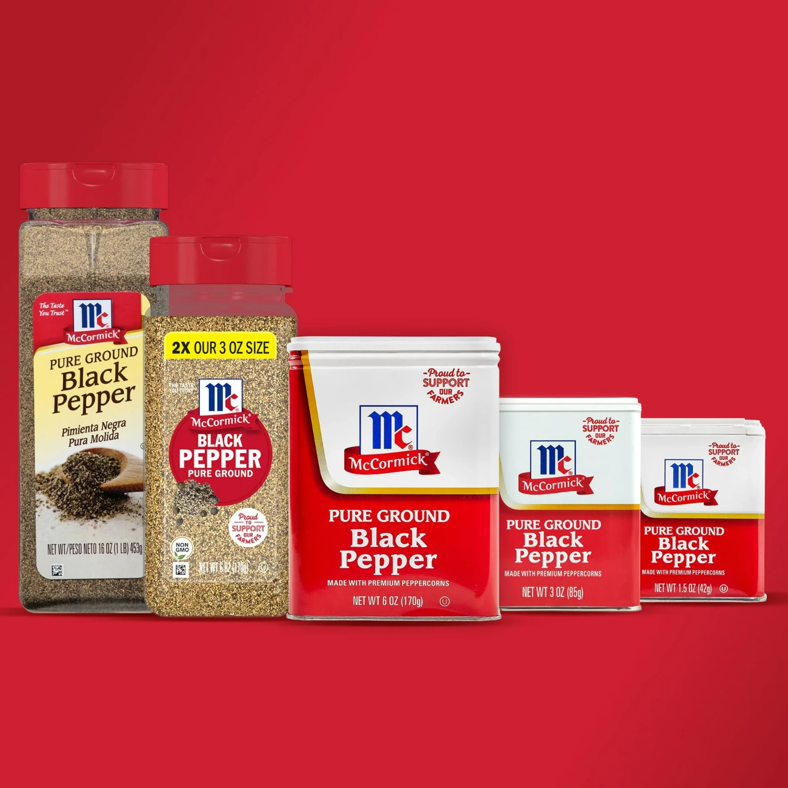 McCormick Pure Ground Black Pepper, 6.0 oz Can..