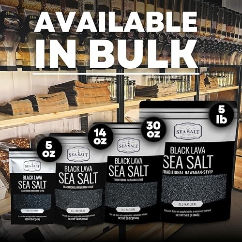 Black Lava Sea Salt 5 Pound Pouch Seasoning Grilling Finishing Smoky Flavor