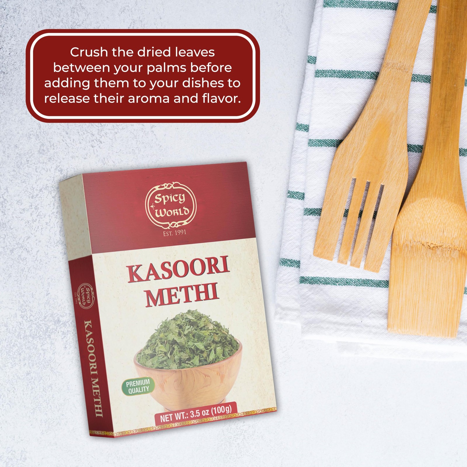 Dried Fenugreek Leaves Kasoori Methi 3.5oz Box 100g All Natural | Vegan | Gl…