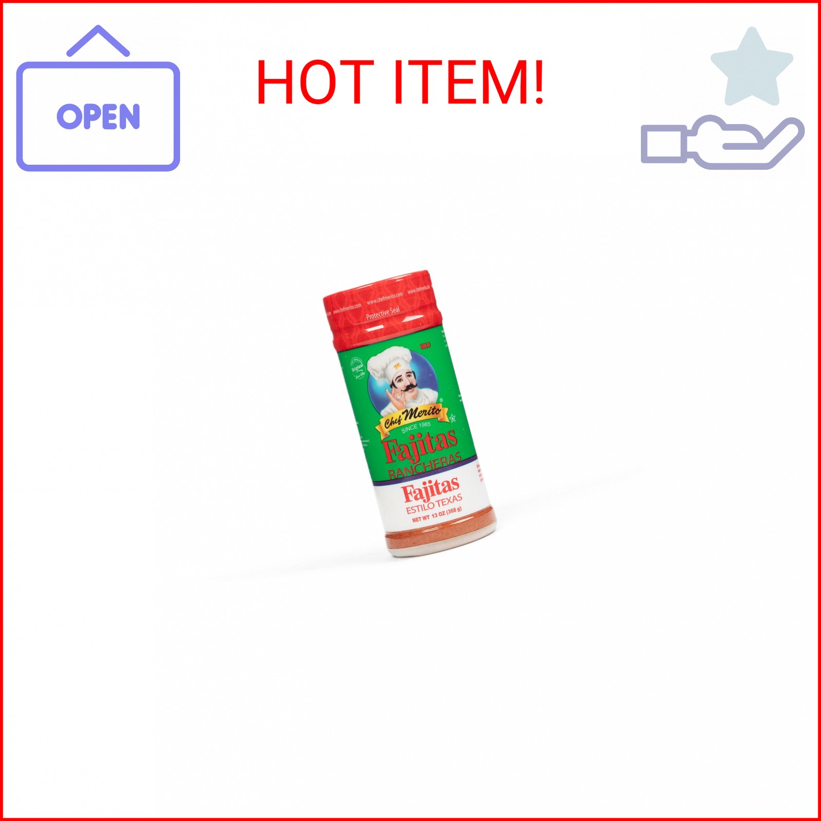 Chef Merito | Fajitas Rancheras Seasoning | 13 OZ | Authentic Latin Flavor Since