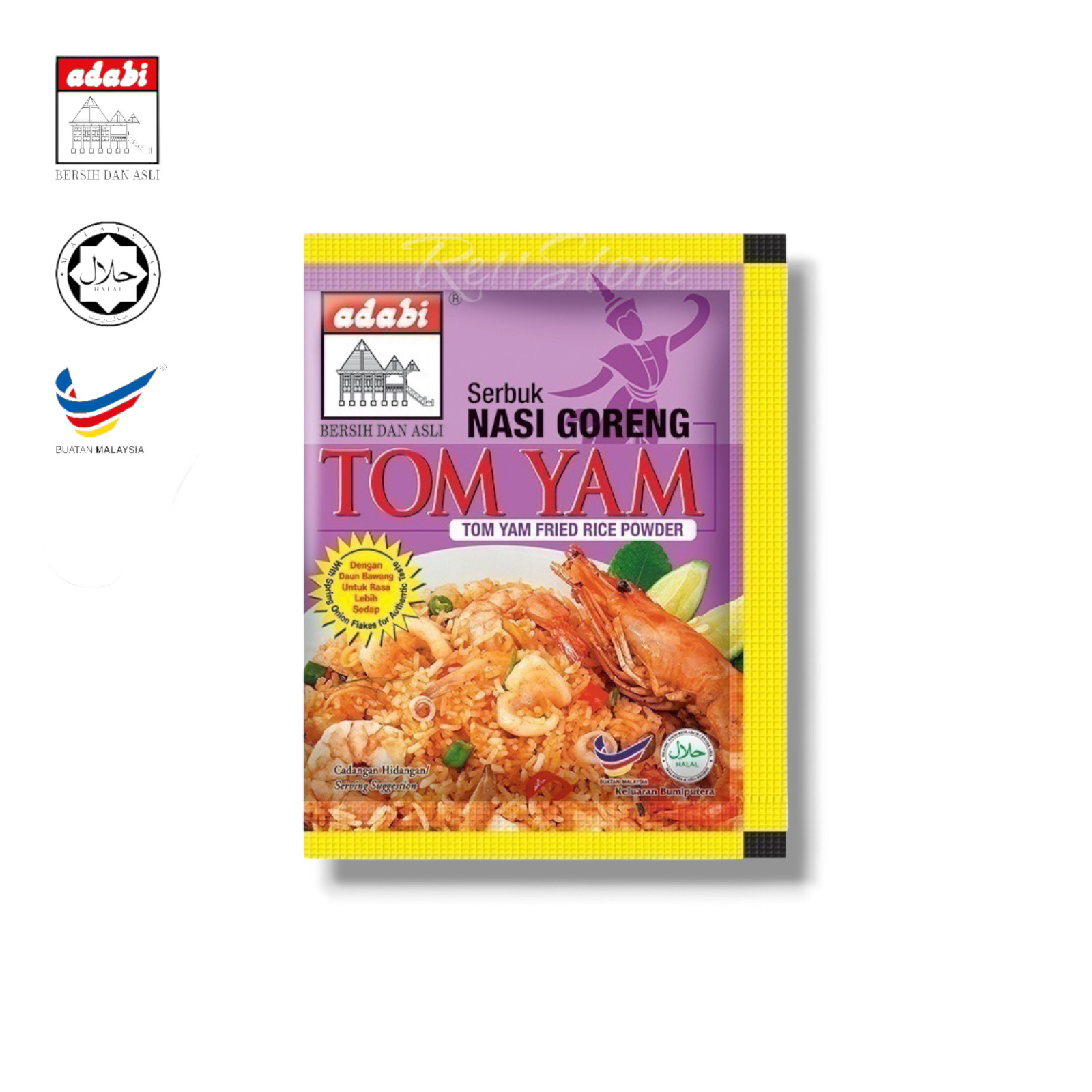 Adabi Tom Yam Fried Rice Powder 17g With Spring Onion Flakes Spicy Seafood