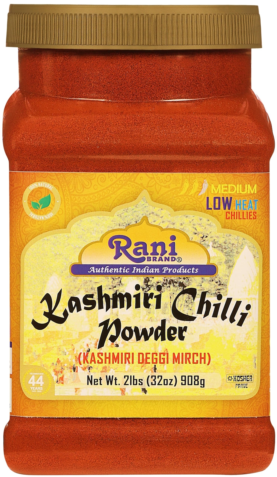 Rani Kashmiri Chilli Powder (Deggi Mirch, Low Heat) Indian Spice 32oz (2lb) 908g