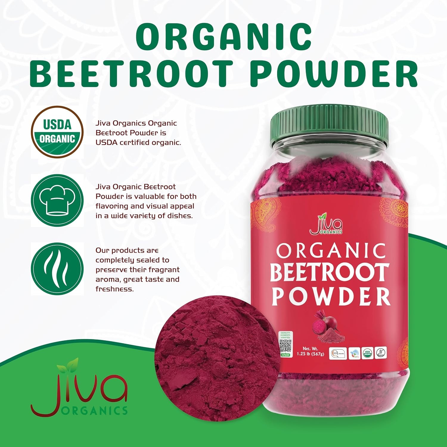 Bulk Organic Beetroot Powder 1.25 LB for Baking Smoothies Pure Wholesale Beet