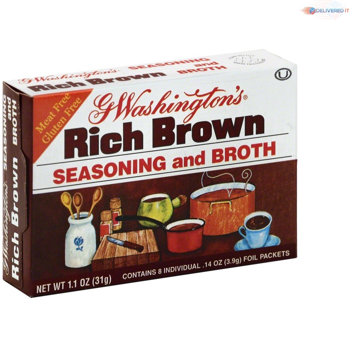 Rich Brown Seasoning and Broth Powder Pack of 6 Gluten Free Vegetarian American