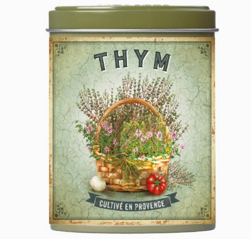 Esprit Provence, Thym (French Provence Thyme) in Lidded Decorative Tin, NEW
