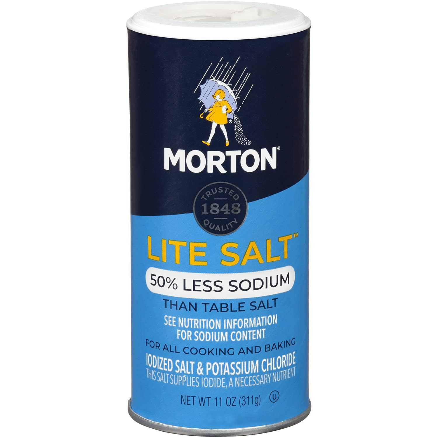 Lite Salt, , 6-Pack, Low Sodium Salt for Cooking, Seasoning & Baking