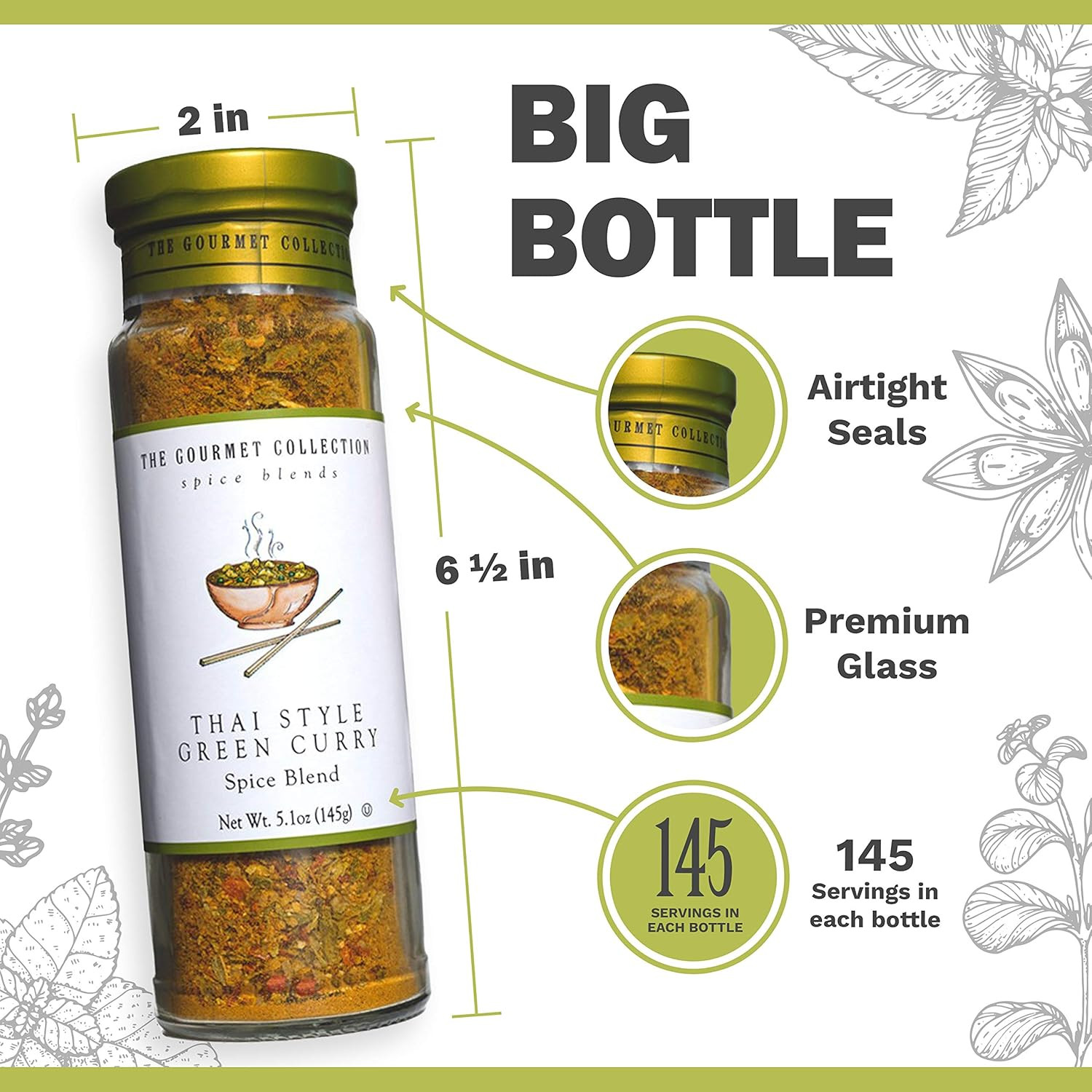 The Gourmet Collection Spice & Seasoning Blend, Thai Style Green Curry – Spicy &