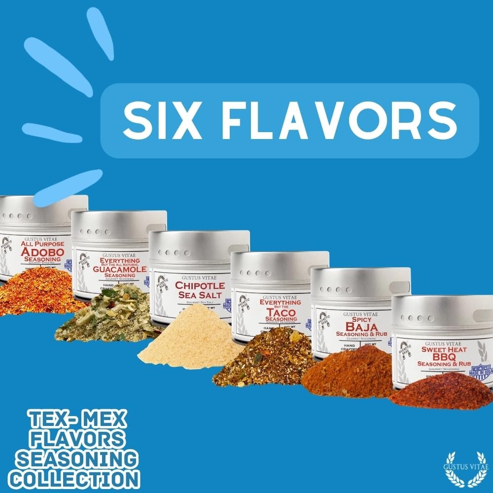 Authentic Tex-Mex Seasoning Set – 6 Small Batch Blends for Tacos, BBQ & Dips Soy