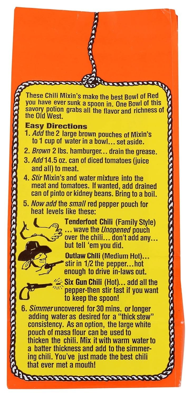 Six Gun Chili Mixin’s Original Seasoning Mix 6 Pack – Authentic 6