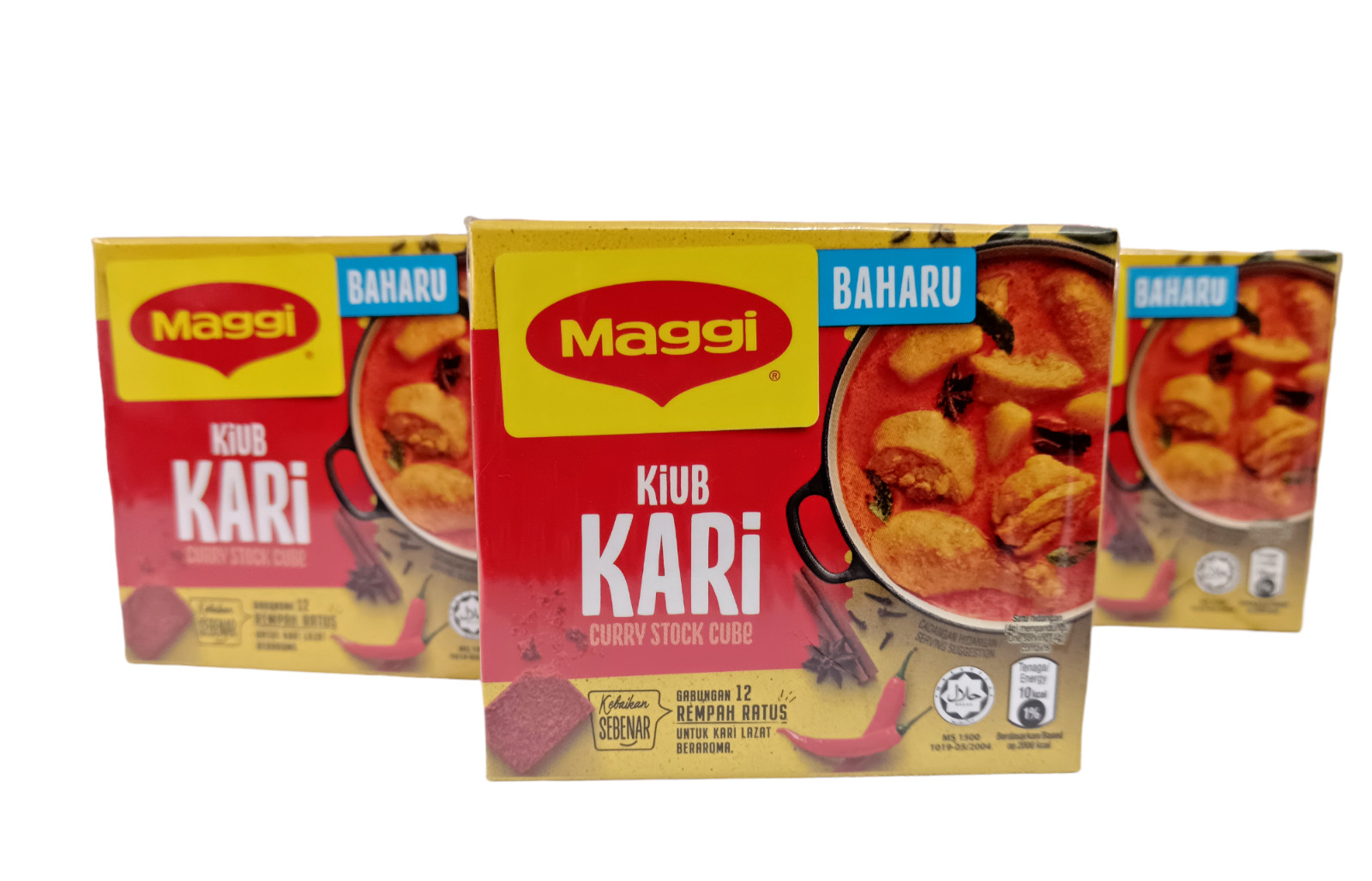 Maggi Curry Stock Cube 60g/Kiub Kari Maggi (6cube x 4 packs) Halal Food Inc Ship
