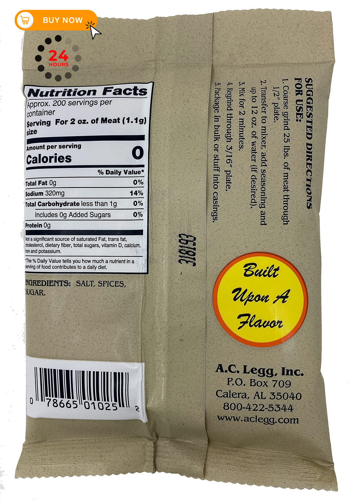 A.C. Legg, Inc. Blend 10 Sausage Seasoning, Breakfast 8 Ounce (Pack of 24)