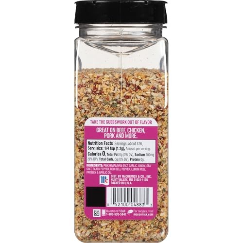 McCormick Himalayan Pink Salt with Black Pepper and 18.5 Ounce (Pack of 1)