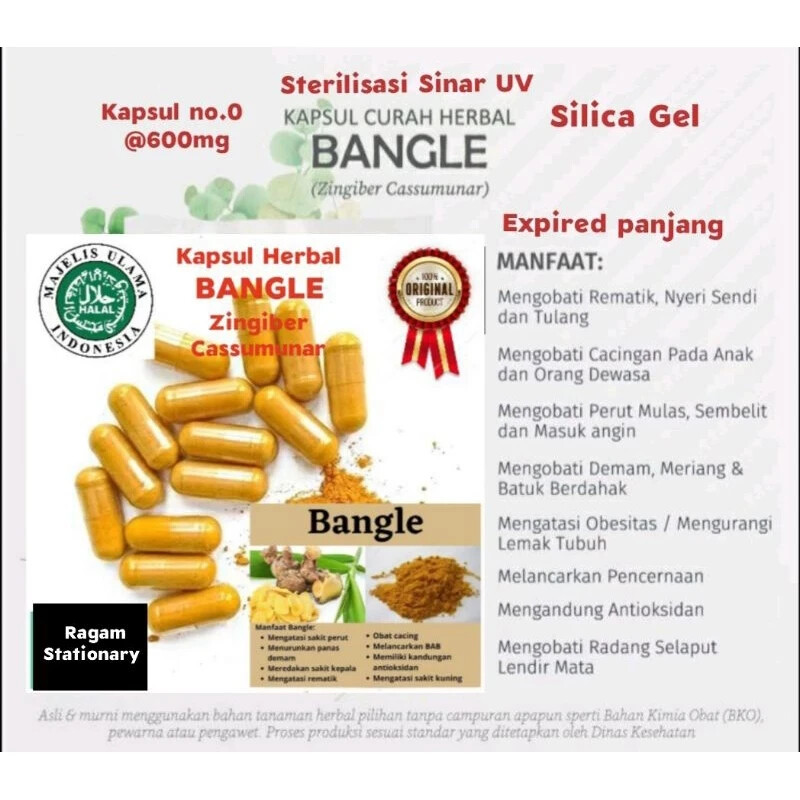 Bangle Powder Caps Natural Organic Herbs Spices Fresh Pure Hygienic Premium
