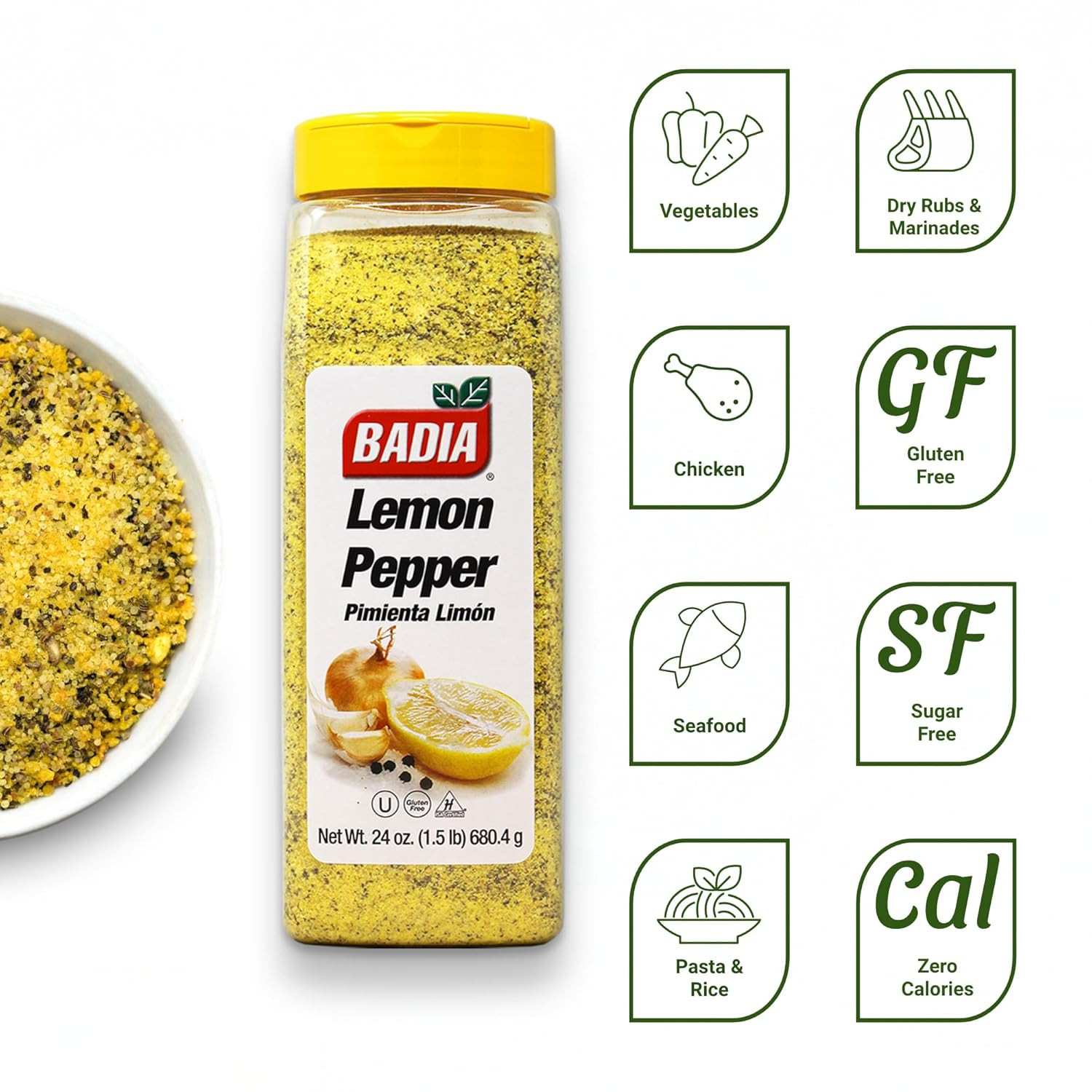 Lemon Pepper Seasoning, 24 Oz – Zesty Citrus & Savory Blend | Bright Lemon, Blac