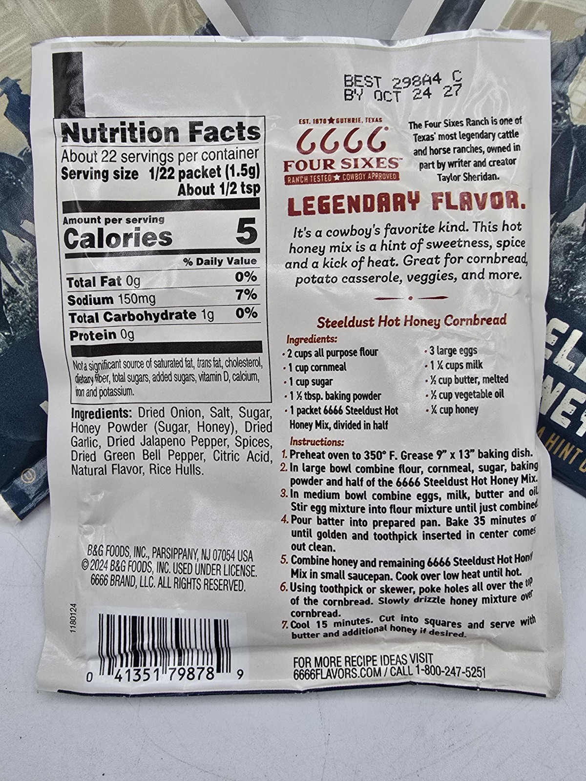 19 Lot 6666 Steeldust Hot Honey Seasoning Mix, 1.25 Ounce – EXP 10/24/2027