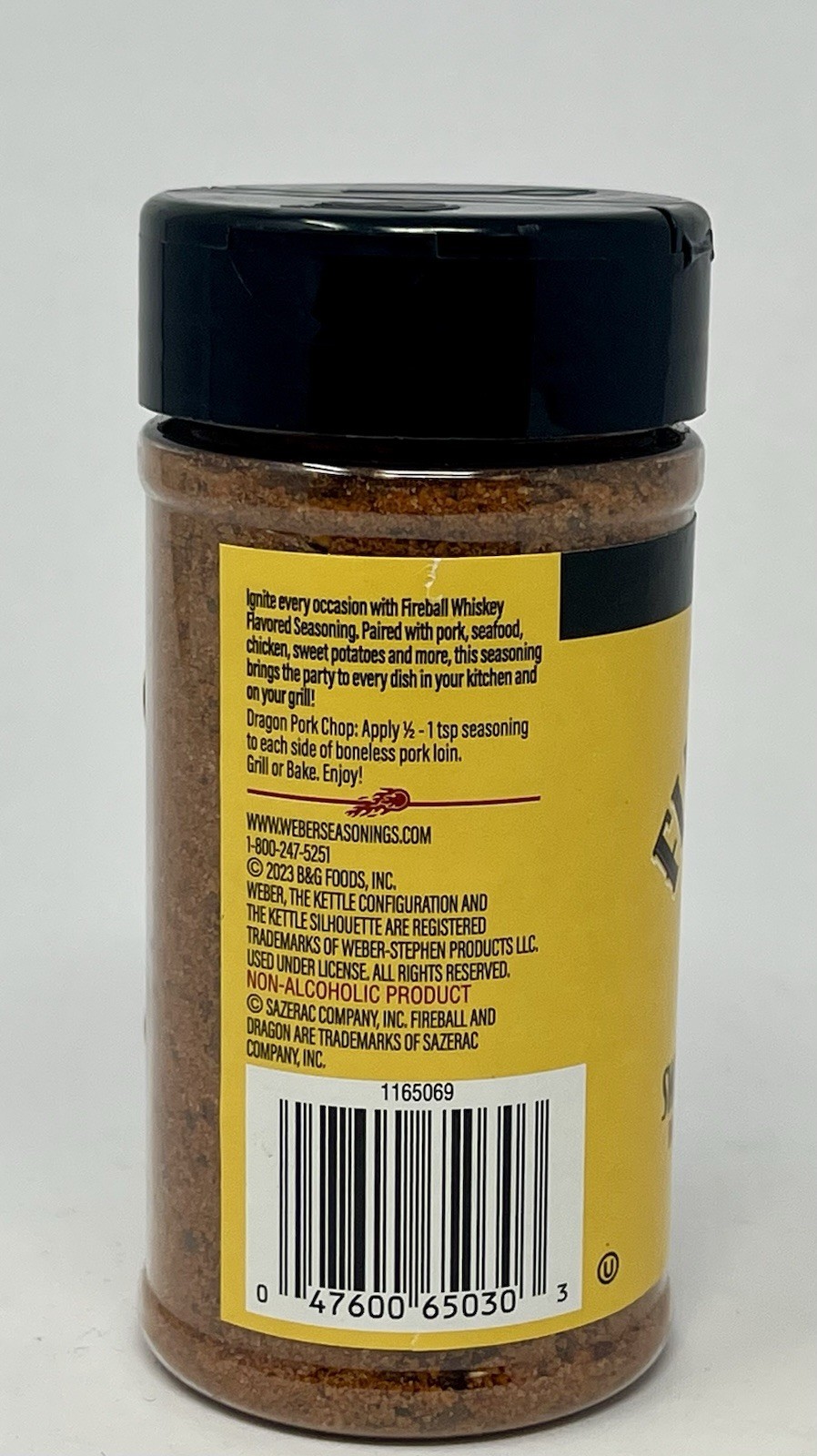 Weber Fireball Sweet Cinnamon Heat Whiskey Flavored Seasoning 6.5 oz Exp: 01/29