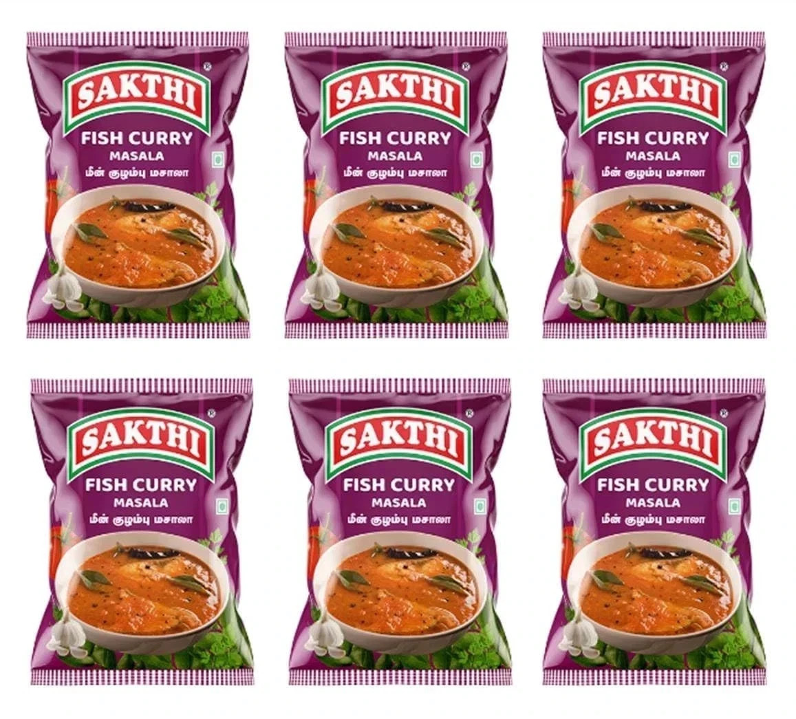 SAKTHI Fish Curry Masala 50 g | Pack of 6 | Total 300G