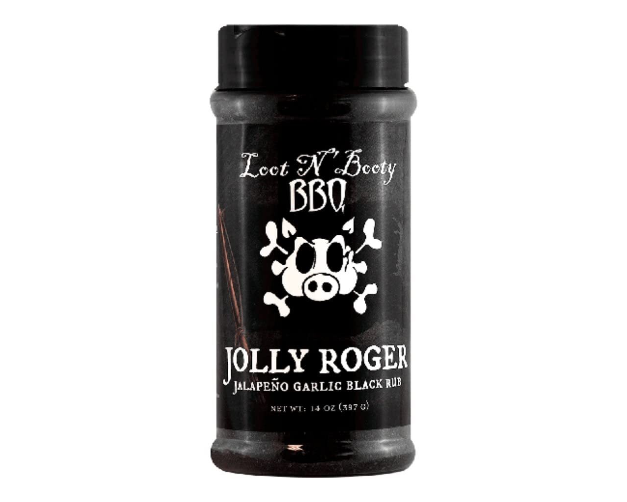 Loot N Booty Jolly Roger Jalapeno Garlic Black Rub 14 Ounce Seasoning