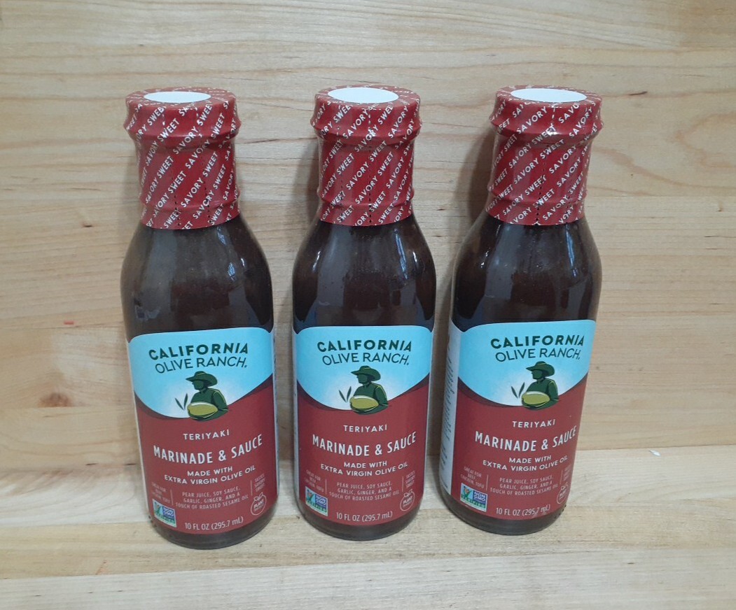 6: CALIFORNIA OLIVE RANCH Teriyaki Marinade & Sauce 10z pear juice ginger sesame