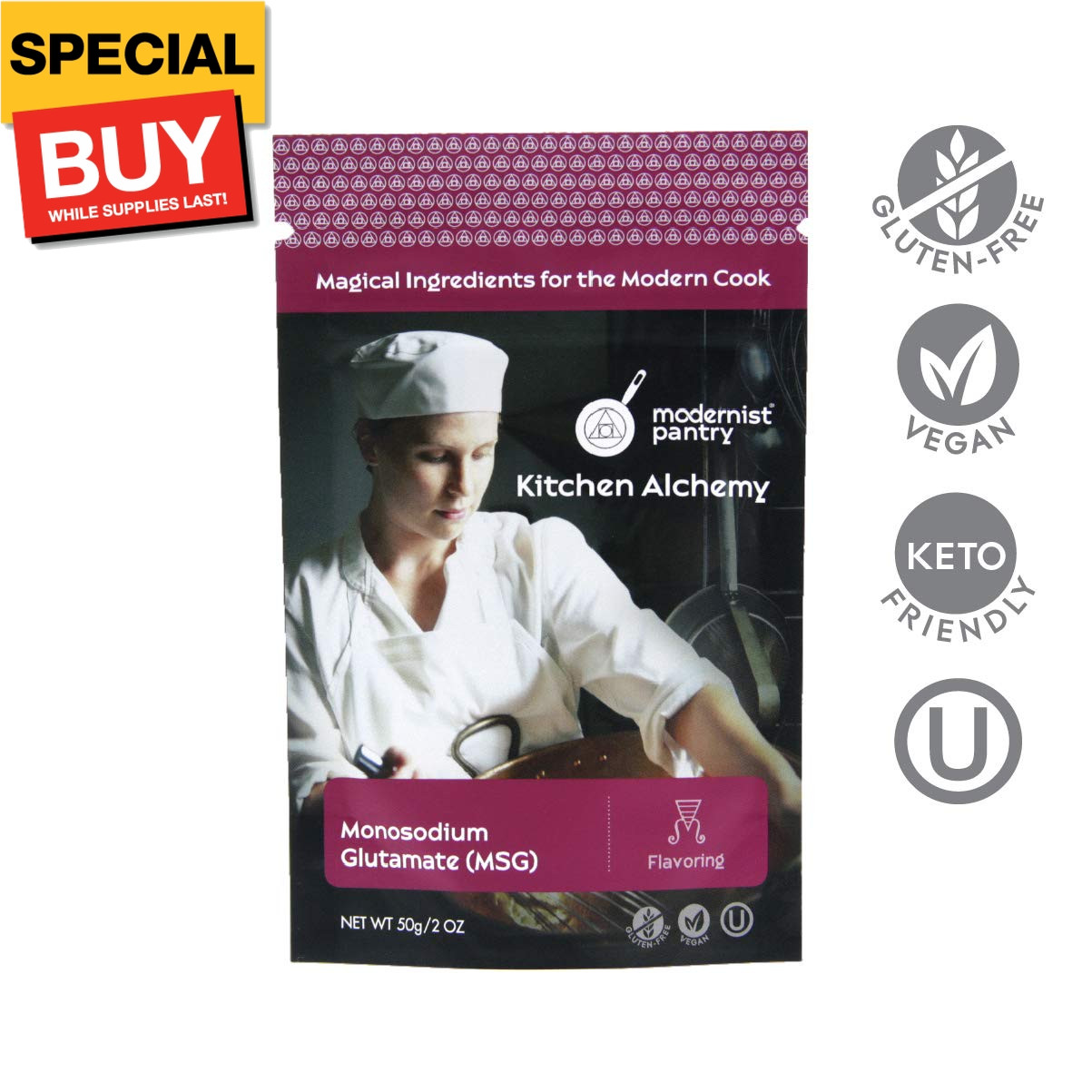 Monosodium Glutamate (MSG) Gluten-Free Vegan OU Kosher Certified – 50g/2oz