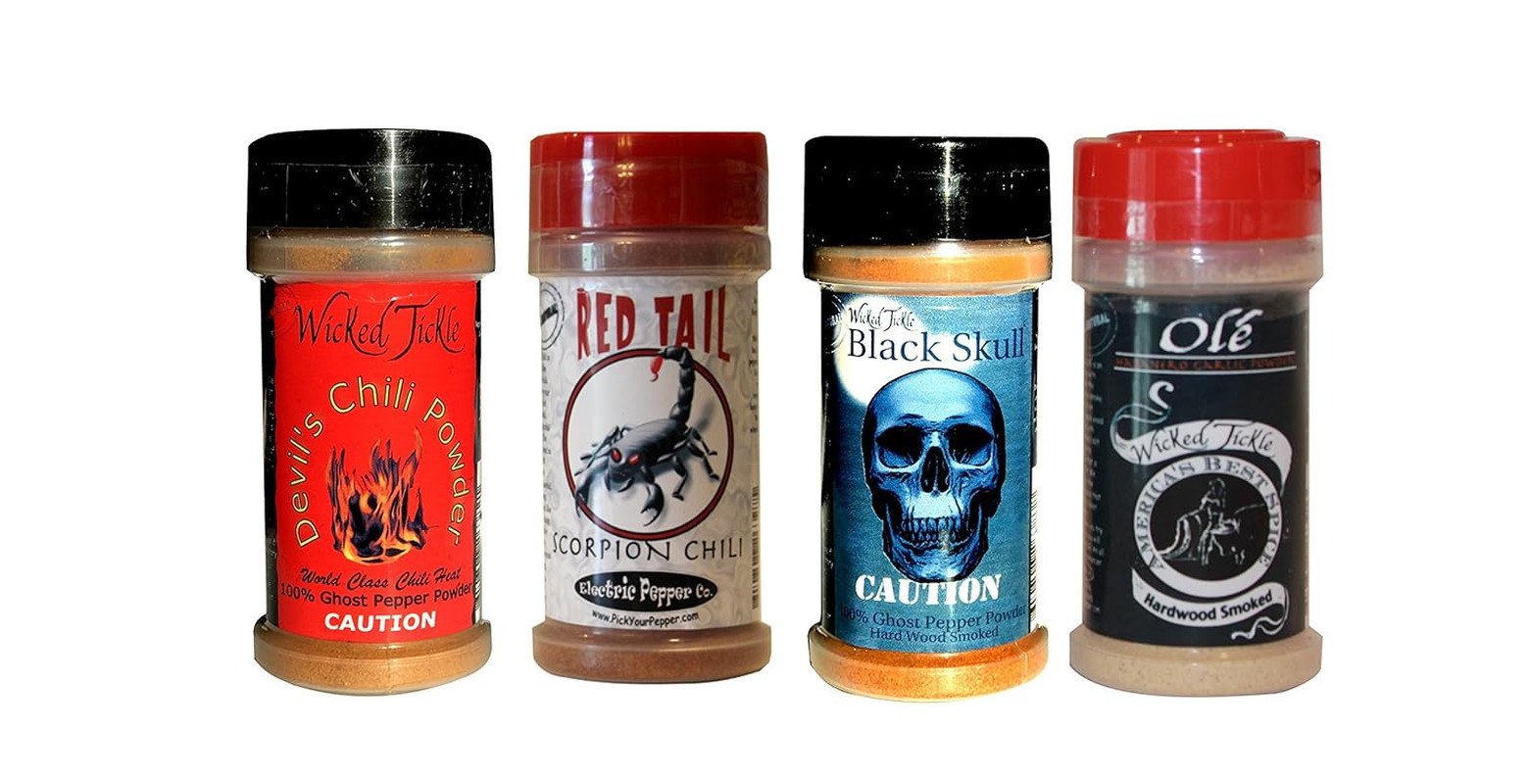 Chili Powder Gift Set, 4 Pack – Ghost, Smoked Ghost, Scorpion, Habanero Garlic S