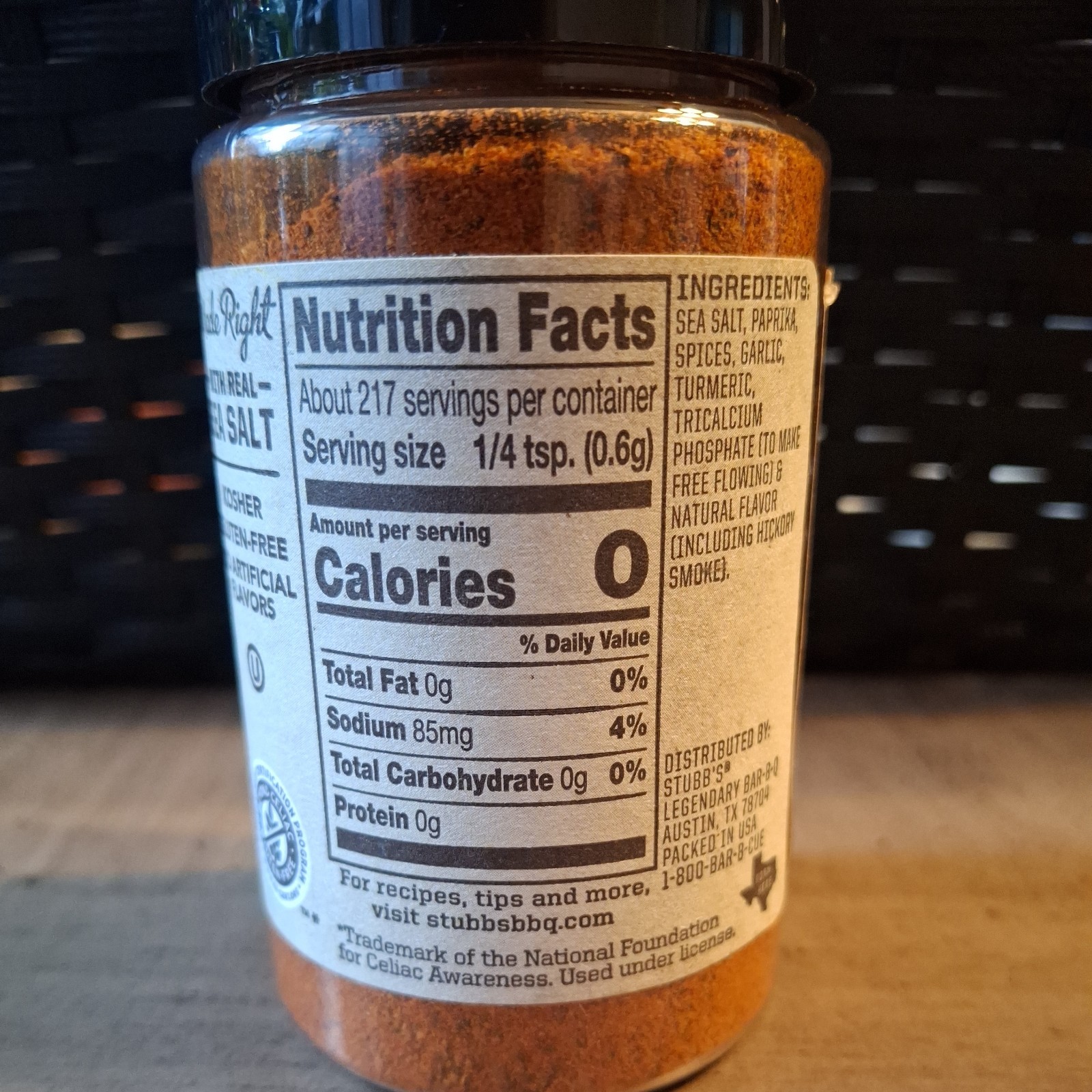Stubb’s BBQ Rub With sea salt, paprika and garlic 4.62 oz. GLUTEN FREE, Kosher
