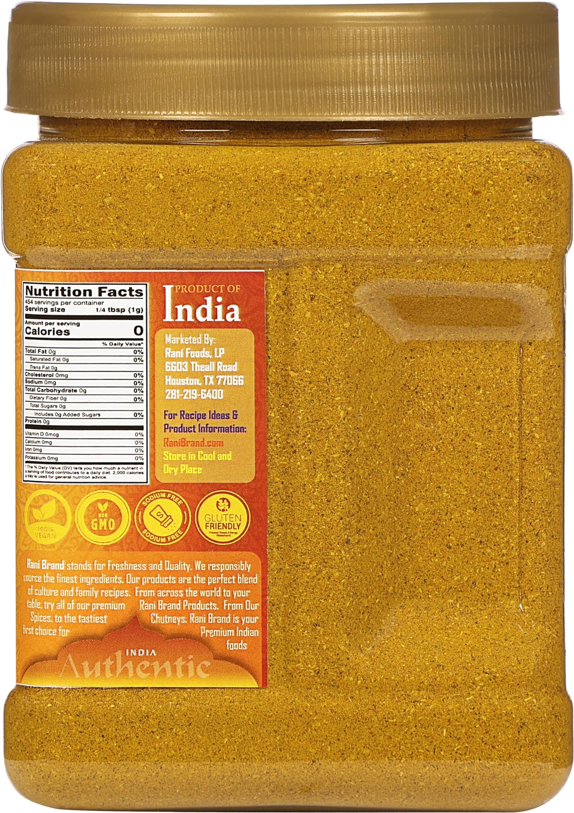 Rani Curry Powder Hot (11-Spice Authentic Indian Blend) 16oz (1lb) 454g PET Jar