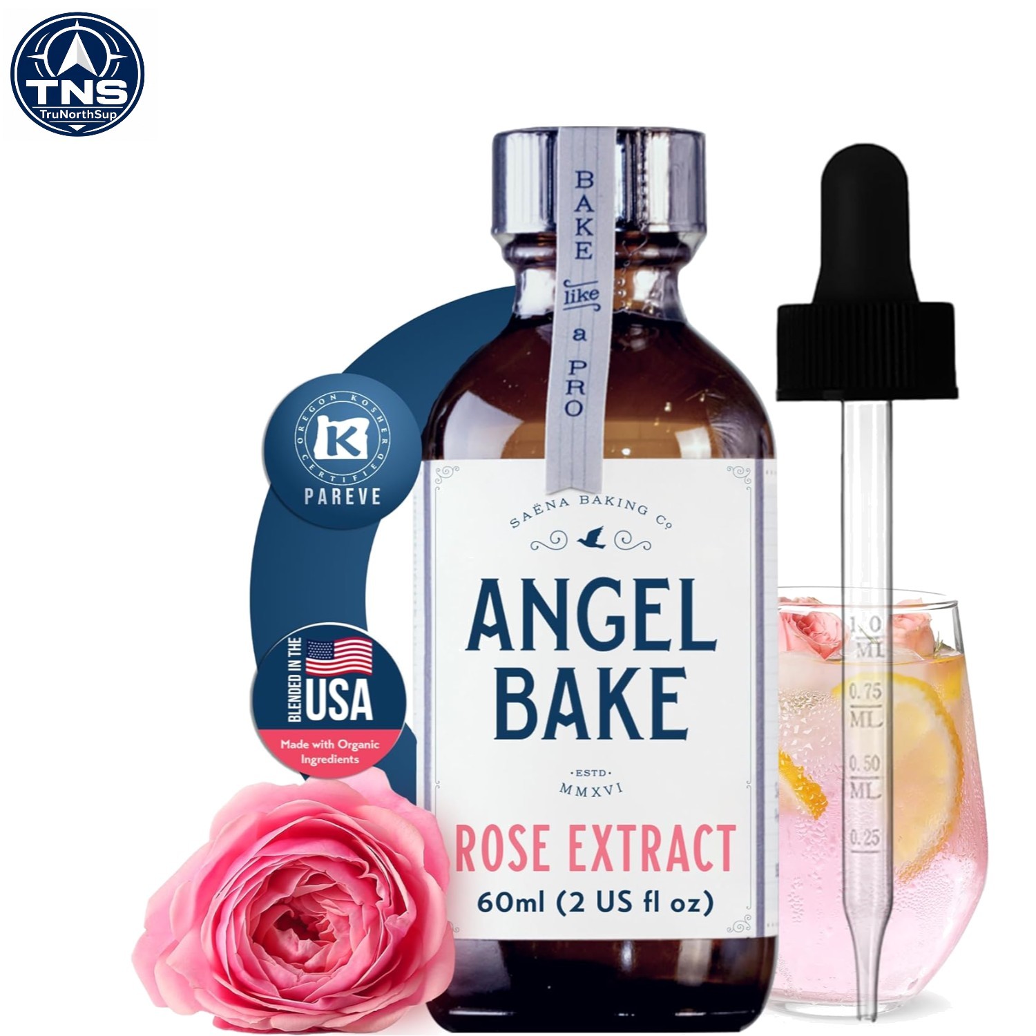 Pure Rose Extract 2oz Culinary Grade Baking & Mixology Kosher Gluten-Free