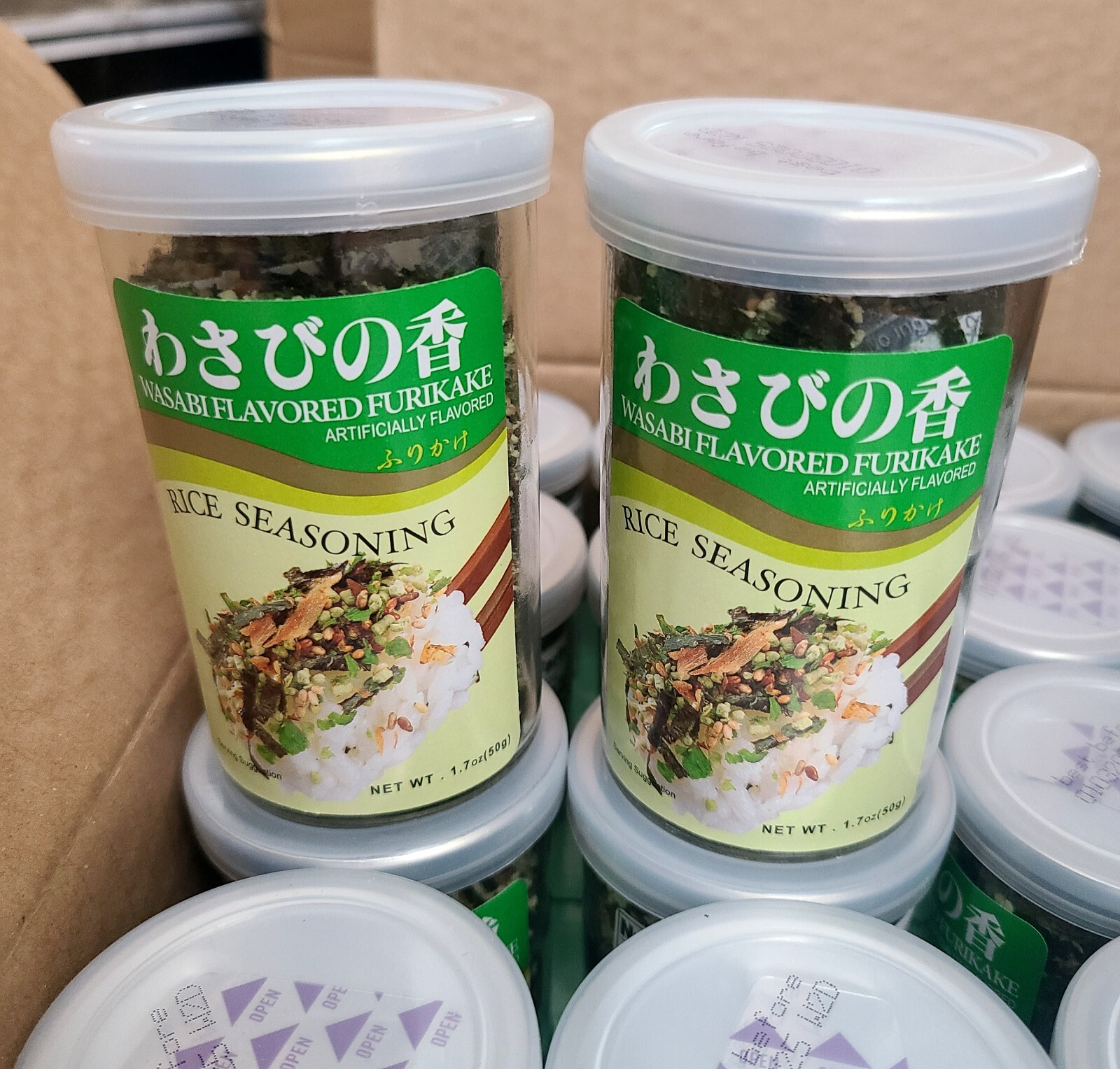 (2) Japanese Ajishima WASABI Flavored Furikake Rice Seasoning Topping Mix 1.7 oz