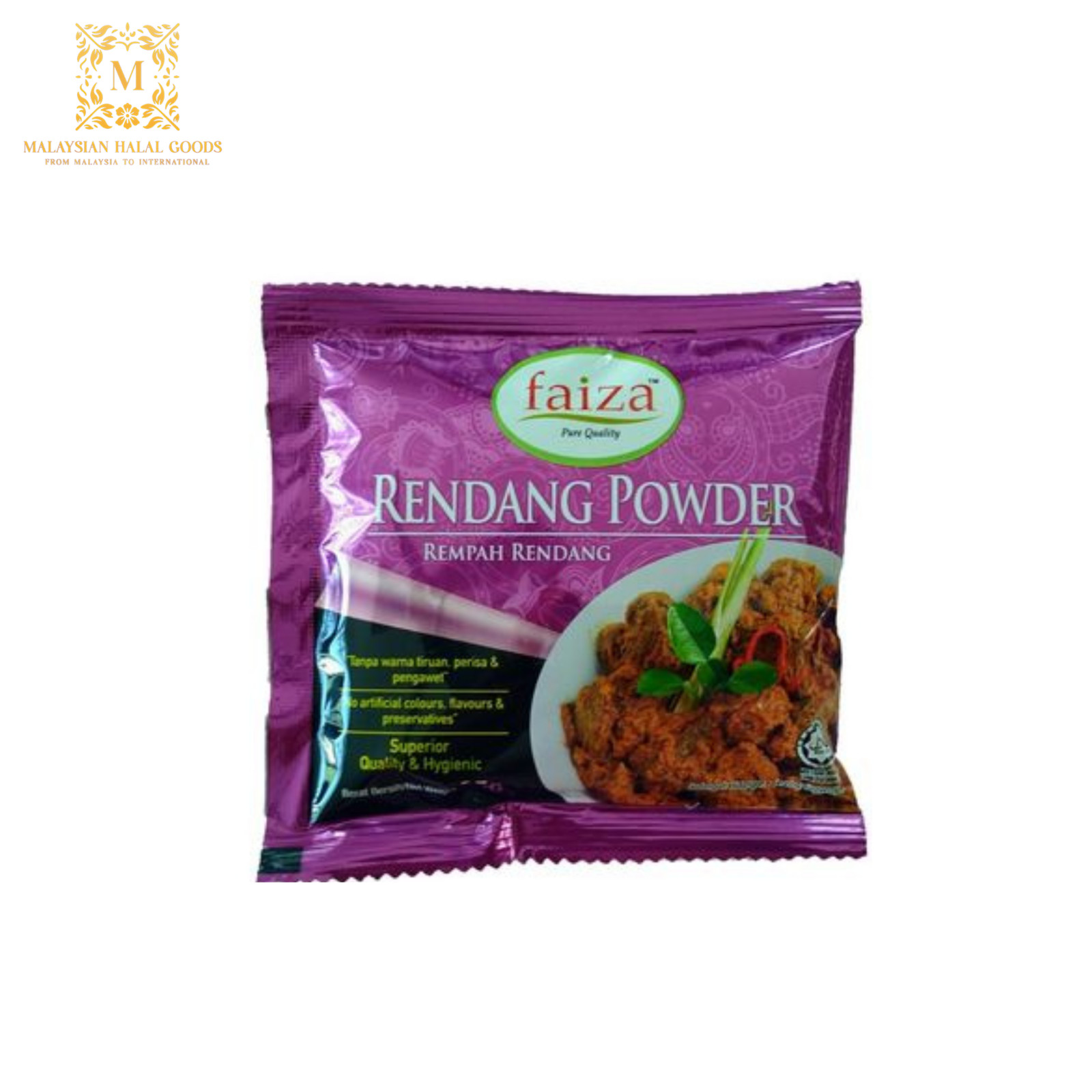 FAIZA Rendang Powder Spices (Serbuk Rempah Rendang) 25gm – Halal Certified