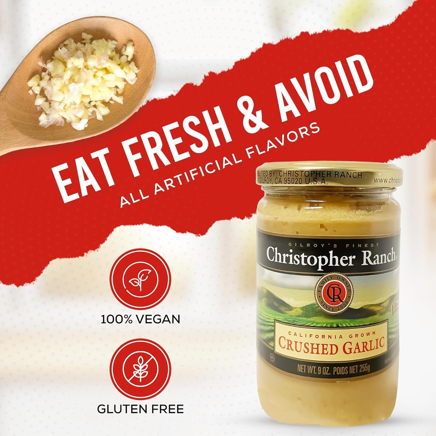 Crushed Garlic in Olive Oil | Heirloom California Garlic | Smooth Creamy Text…