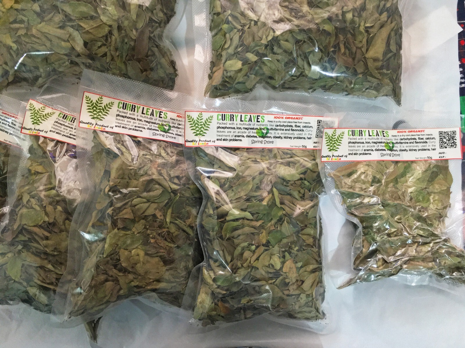 Natural Dehydrated Curry Leaves 50g Packet – Free shipping